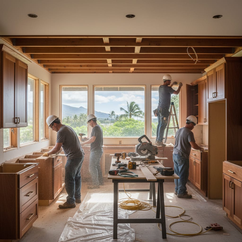 Kitchen Remodel project in Lihue - Warrior Construction Hawaii