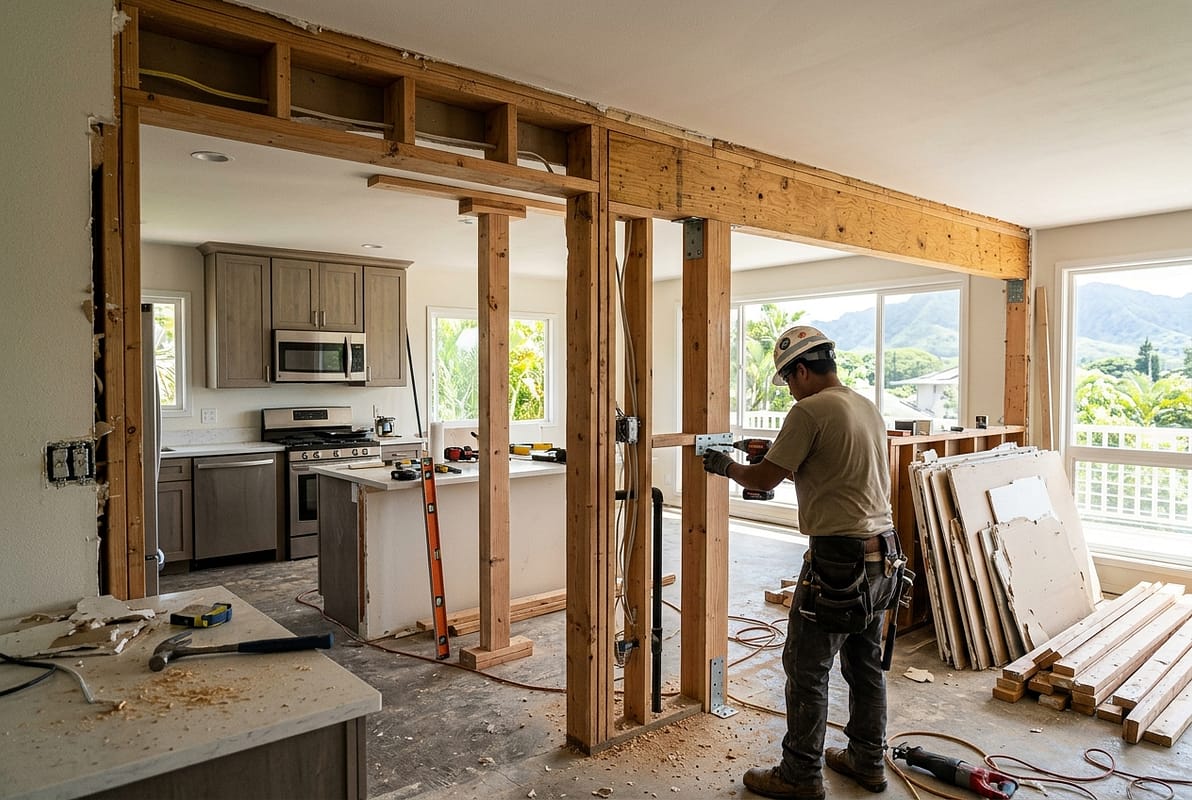 What's Involved in Removing a Wall for a Kitchen Remodel? — Warrior Construction Hawaii
